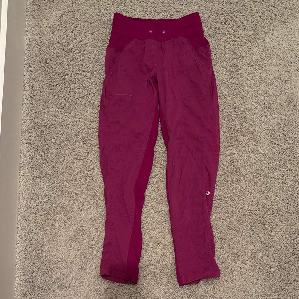 Lululemon Athletica Magenta full length cuffed dance studio joggers